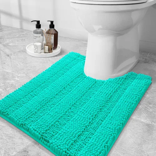Miniatura 78 de Grandaily Alfombras de baño de felpilla a rayas de 24 x 16 pulgadas, extra gruesas y suaves, absorbentes, parte trasera de goma, alfombra de ducha