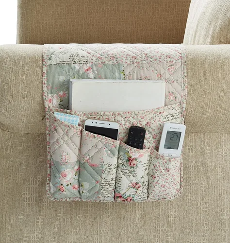 Miniatura 21 de Brilliant Sunshine - Organizador de apoyabrazos de sofá de terciopelo gris con 5 bolsillos, soporte antideslizante para sillón reclinable