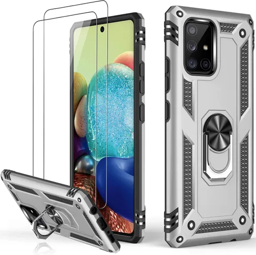Miniatura 14 de LUMARKE Funda para Galaxy A51 4G con protector de pantalla, supera los 16 pies, probada en caídas, de grado militar, con soporte de anillo Rojo