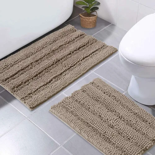 Miniatura 18 de NICETOWN Tapete negro para baño, antideslizante, suave, absorbente de agua, tapete de bajo perfil para entrada, tapete para vestíbulo, puerta