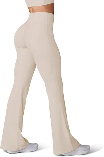 Miniatura 81 de HEGALY Pantalones de yoga acampanados para mujer, leggings cruzados, suaves, de cintura alta, pantalones casuales de entrenamiento con corte de bota