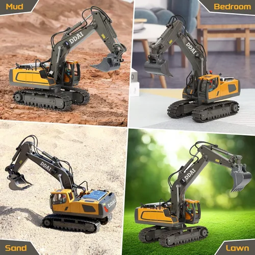 Miniatura 4 de DDAI Excavadora de juguete con control remoto para niños de 8 a 12 años, las mejores ideas de regalo para niños de 3, 4, 5, 6, 7, 8, 9, 10 años