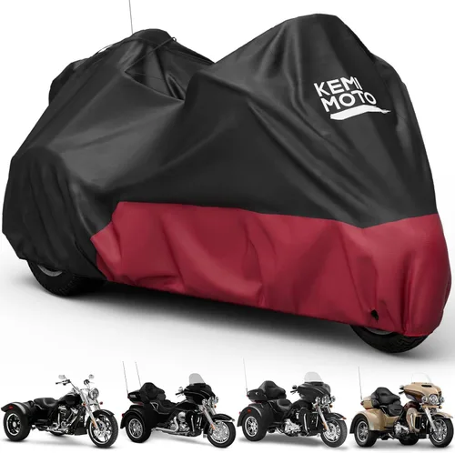 Miniatura 10 de KEMIMOTO Funda para motocicleta 420D resistente al agua, compatible con los modelos Softail Dyna, Standard Heritage Classic 114 Shadow Cruiser