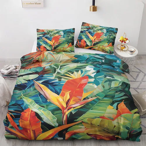 Miniatura 15 de Funda de edredón abstracta tamaño individual Juego de ropa de cama de arte colorido 2 piezas Funda de edredón con patrón de microfibra suave