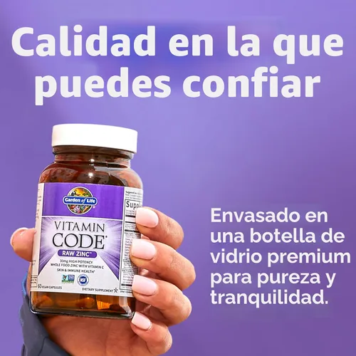 Miniatura 7 de Garden of Life Vitamina de zinc, suplemento alimenticio con vitamina C, vegano, 60 cápsulas