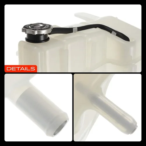 Miniatura 9 de A-Premium Tanque de depósito de recuperación de desbordamiento de refrigerante del motor presurizado delantero [con tapa y tubería] Compatible