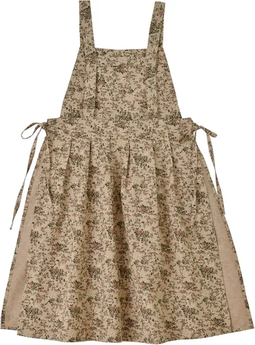 Delantal de Lino y Algodón Japonés con Espalda Cruzada y Bolsillos, Vestido de Pinafore de Moda para Jardinería, Pintura, Limpieza, Cocina