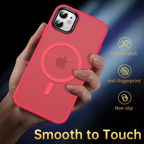 Miniatura 3 de Funda magnética para iPhone 11, [probada en caídas de grado militar] [compatible con MagSafe] a prueba de golpes, translúcida y dura, suave funda