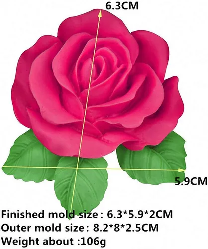 Miniatura 4 de 2 moldes de silicona de rosas 3D, molde de caramelo de fondant de chocolate con flores de rosa, herramientas de decoración de pasteles, suministros