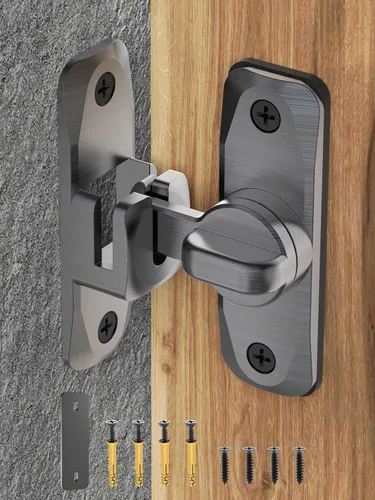 Cerradura de Puerta de Granero Abatible de 90/180 Grados, Protege la Privacidad - Pestillo de Puerta Corredera de Seguridad, Herrajes de Pestillos