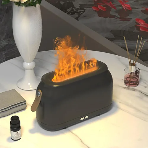 Miniatura 5 de Topyond Difusor de llama difusor de aceite esencial humidificador de aromaterapia, humidificador de chimenea alimentado por USB para yoga en casa