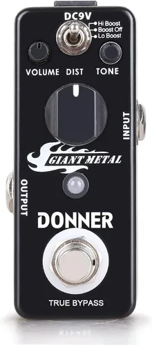 Miniatura 3 de Donner pedal gigante de guitarra de metal, aumenta el efecto de distorsión, 3 modos