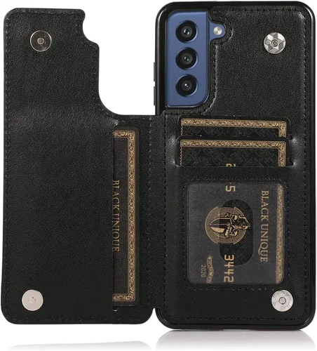 Miniatura 5 de Funda de teléfono para Samsung Galaxy S21 FE Gaxaly S 21 FE 5G con protector de pantalla de vidrio templado, tarjetero con soporte para tarjetero