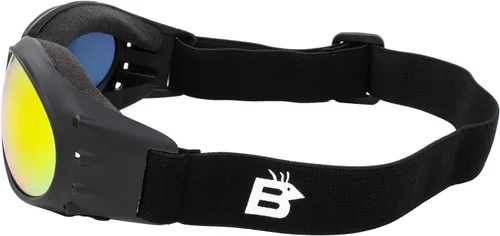 Miniatura 5 de Birdz 2 pares de gafas de equitación deportivas Eagle negro mate acolchadas con lente reflectante azul/naranja ReflecTech