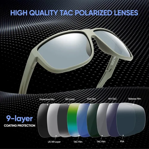Miniatura 2 de PSI Gafas de sol polarizadas de alta calidad para hombres y mujeres, protección UV, lentes de sol rectangulares deportivos, para conducir, pescar