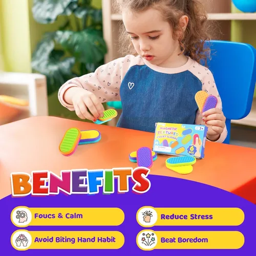 Miniatura 4 de Juguetes magnéticos sensoriales fidget para niños: Deslizadores magnéticos de silicona fidgets antiestrés para autismo, alivio de ansiedad, juguetes