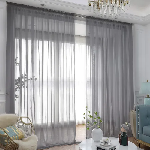 Miniatura 23 de L&TEC Cortinas traslúcidas para la ventana de color beige, 2 paneles de 48x45 pulgadas, con bolsillo básico para la barra de la cortina