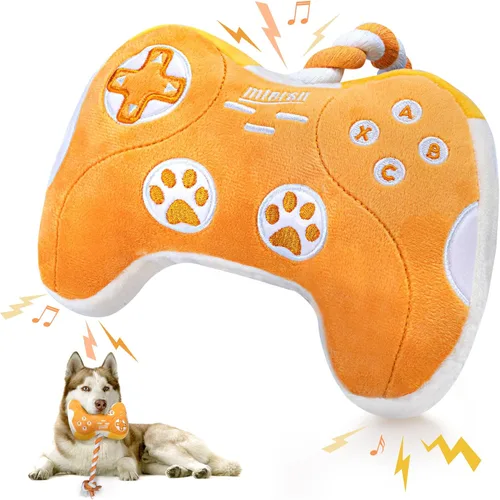 Miniatura 9 de MTERSN Juguetes chirriantes para perros: juguete interactivo de peluche para perros con papel arrugado completo y lindos juguetes masticables
