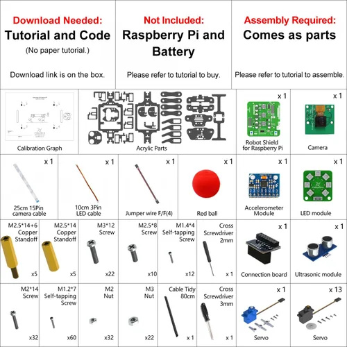 Miniatura 2 de FREENOVE Kit robot para perro Raspberry Pi 5 4 B 3 B+ Zero 2 W, caminar, autoequilibrio, reconocimiento facial, rastreo de bolas, rango ultrasónico