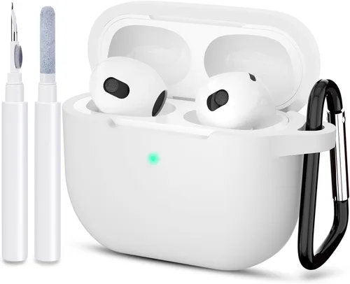 Miniatura 28 de Compatible con AirPods 3, funda protectora de silicona para AirPods de tercera generación 2021, carga inalámbrica, azul oscuro