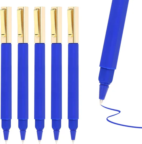Miniatura 12 de 6 paquetes de bolígrafos de gel negros de 0.5 mm de punta media, bolígrafos de tinta de gel con tapa, secan rápidamente, bolígrafo de punta redonda