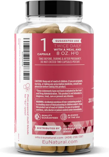 Miniatura 9 de Glow Vitaminas prenatales + folato & DHA – Multivitamínico para nutrir el embarazo, para bebés y mamá saludables – Ácido fólico, jengibre, zinc