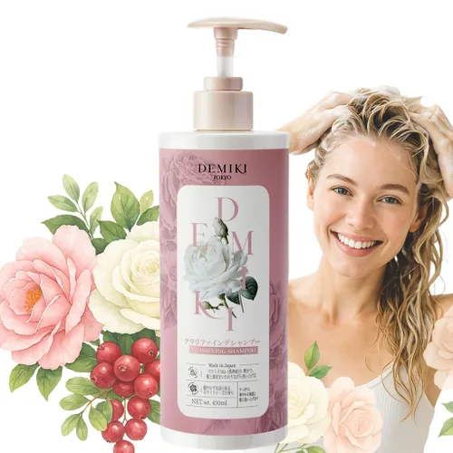 Miniatura 8 de DEMIKI Champú para mujer, champú japonés para cabello graso, cuidado de queratina, aroma de rosa orgánico, rosa, hidratante, cuidado del cabello
