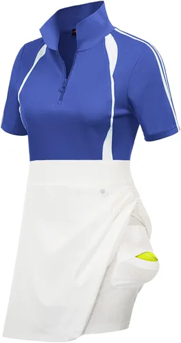 Miniatura 3 de JACK SMITH Conjunto de camisa de golf para mujer, 2 piezas, sin mangas, plisada, de secado rápido, con bolsillos, para atletismo, S-XXL