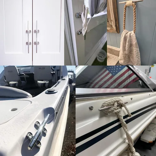 Miniatura 6 de MIZUGIWA Boat Cleats 316 Stainless Steel,4 inch 5 inch 6 inch 8 inch Marine Dock Cleat Open Base with Fasteners for Boat