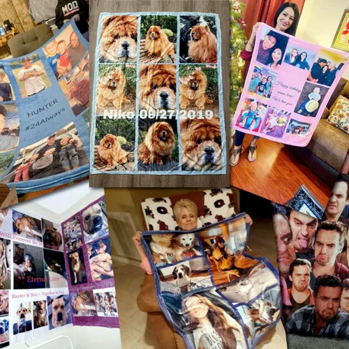 Miniatura 5 de ShineSand Regalos de pérdida de perro, manta personalizada para perro con foto y nombre, manta para mascotas para perro, cachorro, gato, regalo