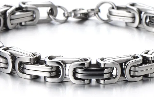 Miniatura 3 de COOLSTEELANDBEYOND Mens Women New Stainless Steel Braided Link Bracelet Polished