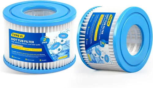 Cartuchos de filtro para bañera de hidromasaje tipo VI (paquete de 2) | Filtros de repuesto para bañera de hidromasaje compatibles con Lay-Z-Spa y