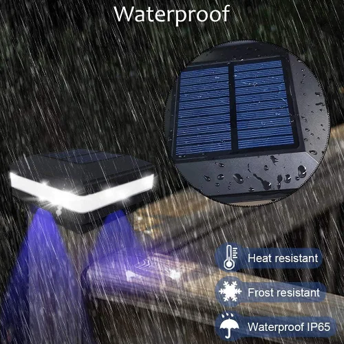 Miniatura 3 de FVTLED Luces solares para exteriores, 52 LED de alto brillo, 6000 K, blanco, IP65, impermeable, para postes de madera de 4 x 4, 5 x 5, 6 x 6