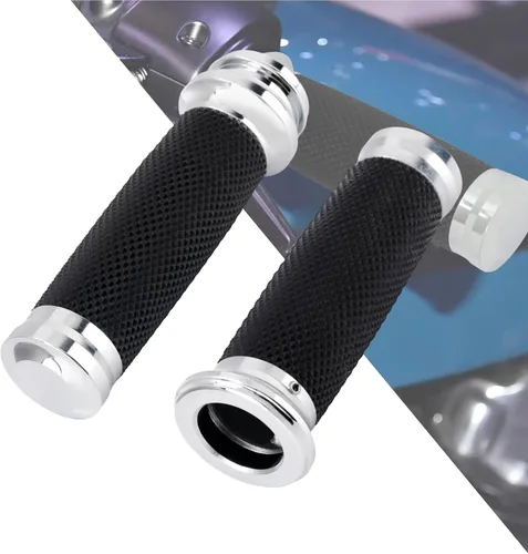Miniatura 10 de 1" Electronic Throttle Defiance Handlebar Grips 25mm Hand Grips Fit for Harley Touring Street Glide Road King Road Glide Electra Glide #2 Negro