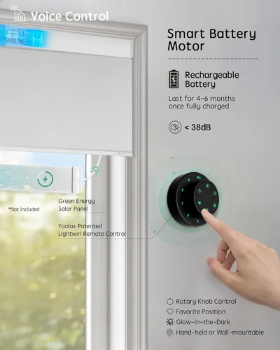 Miniatura 4 de Yoolax Persianas enrollables motorizadas con control remoto, persianas inteligentes impresas con imagen personalizada que funcionan con Alexa
