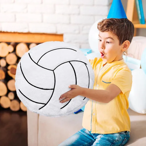 Miniatura 5 de Almohada de voleibol – 2 almohadas suaves y esponjosas de felpa de voleibol, almohadas deportivas redondas rellenas, regalos para fanáticos
