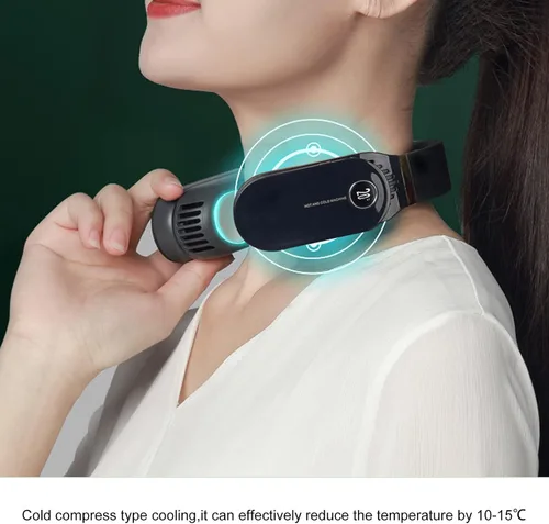 Miniatura 4 de Zerodis Ventilador de cuello de aire acondicionado portátil, enfriador de cuello 2 en 1 y calentador de aire acondicionado portátil para viajes a