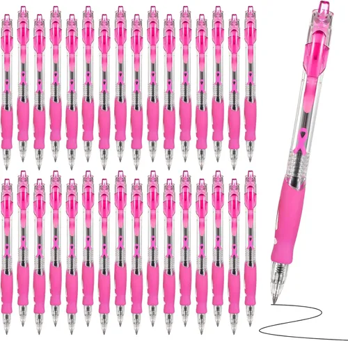 Epakh 100 bolígrafos de concientización sobre el cáncer de mama, bolígrafos de cinta rosa a granel de 0.020 in, bolígrafos retráctiles de tinta de