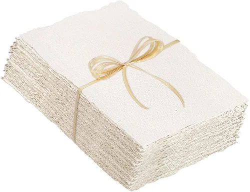Prudiut 50 hojas de papel de acuarela de algodón, 300 g/m², borde de 5,08 x 8,89 cm, ideal para pinturas de acuarela, bocetos acrílicos, manualidades