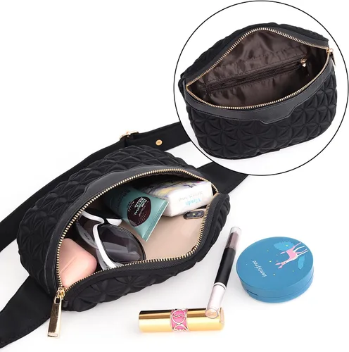 Miniatura 3 de UTO Riñonera convertible para mujer, bolsa de pecho convertible en relieve, a la moda, ligera, para viaje