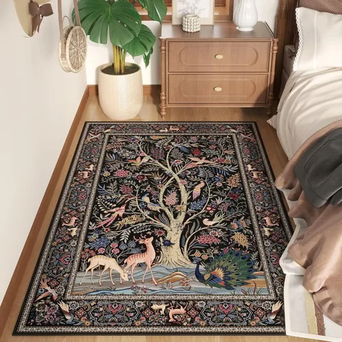 Miniatura 45 de Rugcomf Alfombra de pasillo lavable para cocina 2'6''x8' Alfombra de pasillo para entrada interior floral antideslizante alfombra suave para Azul