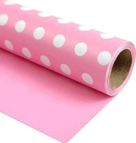 Miniatura 6 de LDGOOAEL Mini rollo de papel de regalo pequeño y corto, diseño reversible (17 pulgadas x 32.8 pies), damasco negro para vacaciones, día de la madre