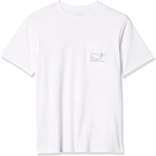 vineyard vines Camiseta vintage de manga corta para hombre con bolsillo de ballena