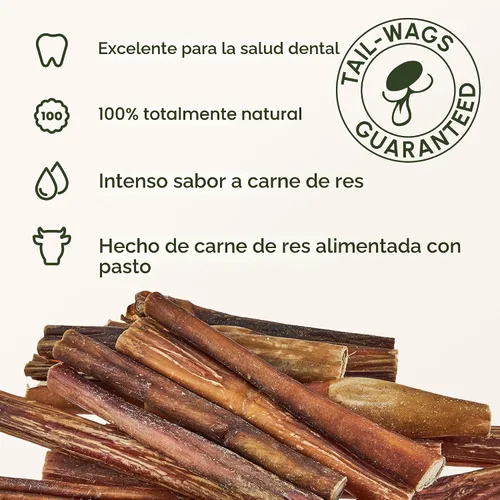 Miniatura 2 de Downtown Pet Supply Bully Sticks para perros, masticables naturales de carne de res de 6 pulgadas, sin olor y sin piel cruda, golosinas para perros