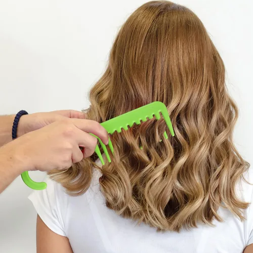 Miniatura 6 de Allegro Combs Peine de ducha con gancho para cabello rizado, para desenredar en húmedo o seco, 1 unidad, color verde