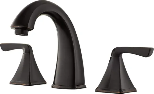 Pfister Selia LF049SLYY - Grifo para lavabo de baño, 8 pulgadas de ancho, 2 asas, 3 agujeros, acabado de bronce toscano, LF049SLYY