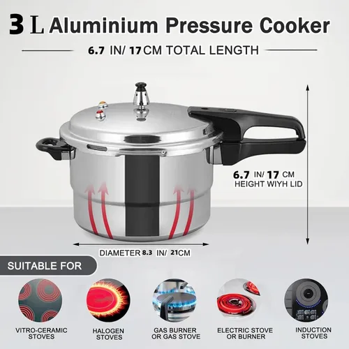 Miniatura 2 de Olla a presión, ollas a presión antiadherentes con capa al vapor de aleación de aluminio superabrasivo de gas superabrasivo y cocina de inducción