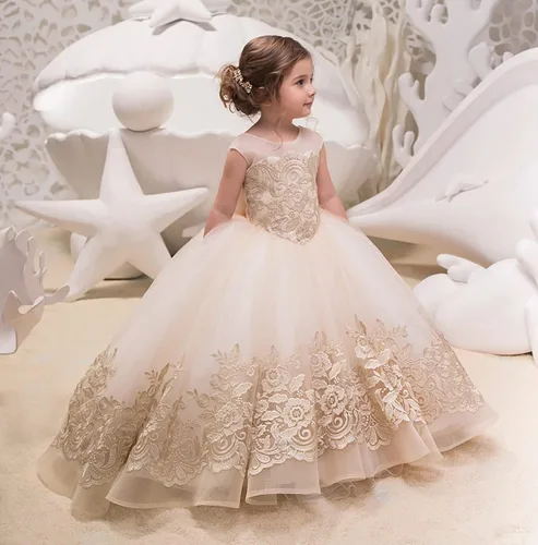 Miniatura 2 de JOYAZ Vestidos de flores para niñas, vestido de tul de princesa para boda, concurso