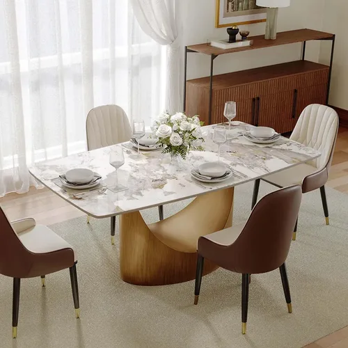 Miniatura 21 de POVISON Mesa de Comedor Moderna Hobart de 63" para 4, Mesa de Comedor Rectangular de Servicio Pesado Negro Mate, Superficie de Mesa de Comedor