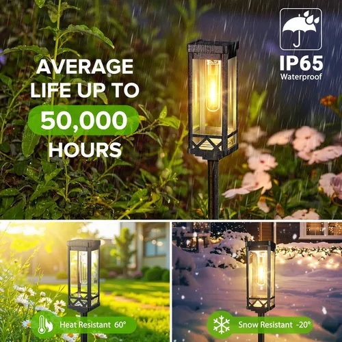 Miniatura 3 de KOOPER Taller Solar Pathway Lights Outdoor, 2 Pack Upgraded Brighter Solar Garden Lights Solar Powered, Up To 15 Hours Outdoor Solar Lights for Yard